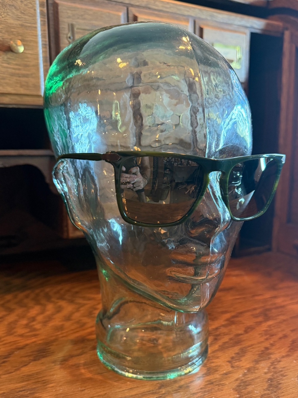 Oliver Peoples x Berluti Green Frame Sunglasses with Glass Mirrored Lenses